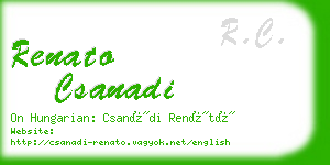 renato csanadi business card